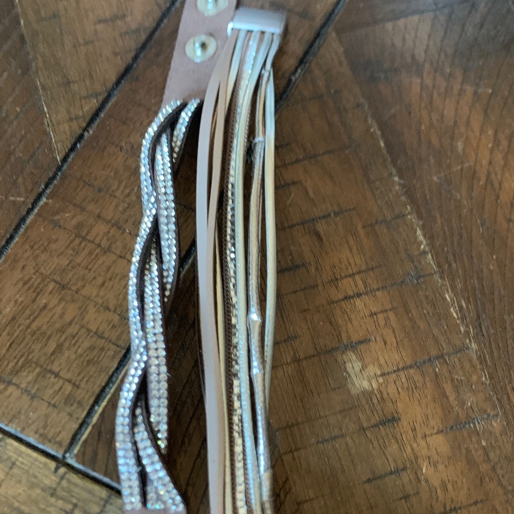 Elegant Tan and Silver Women's Bracelet